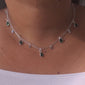 Choker pedras em prata