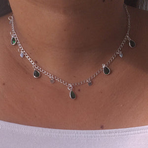 Choker pedras em prata